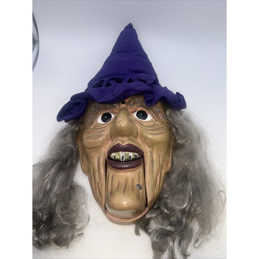 Gemmy Singing Animated Witch Head Face Door Hanger Sings "Evil Ways" Halloween